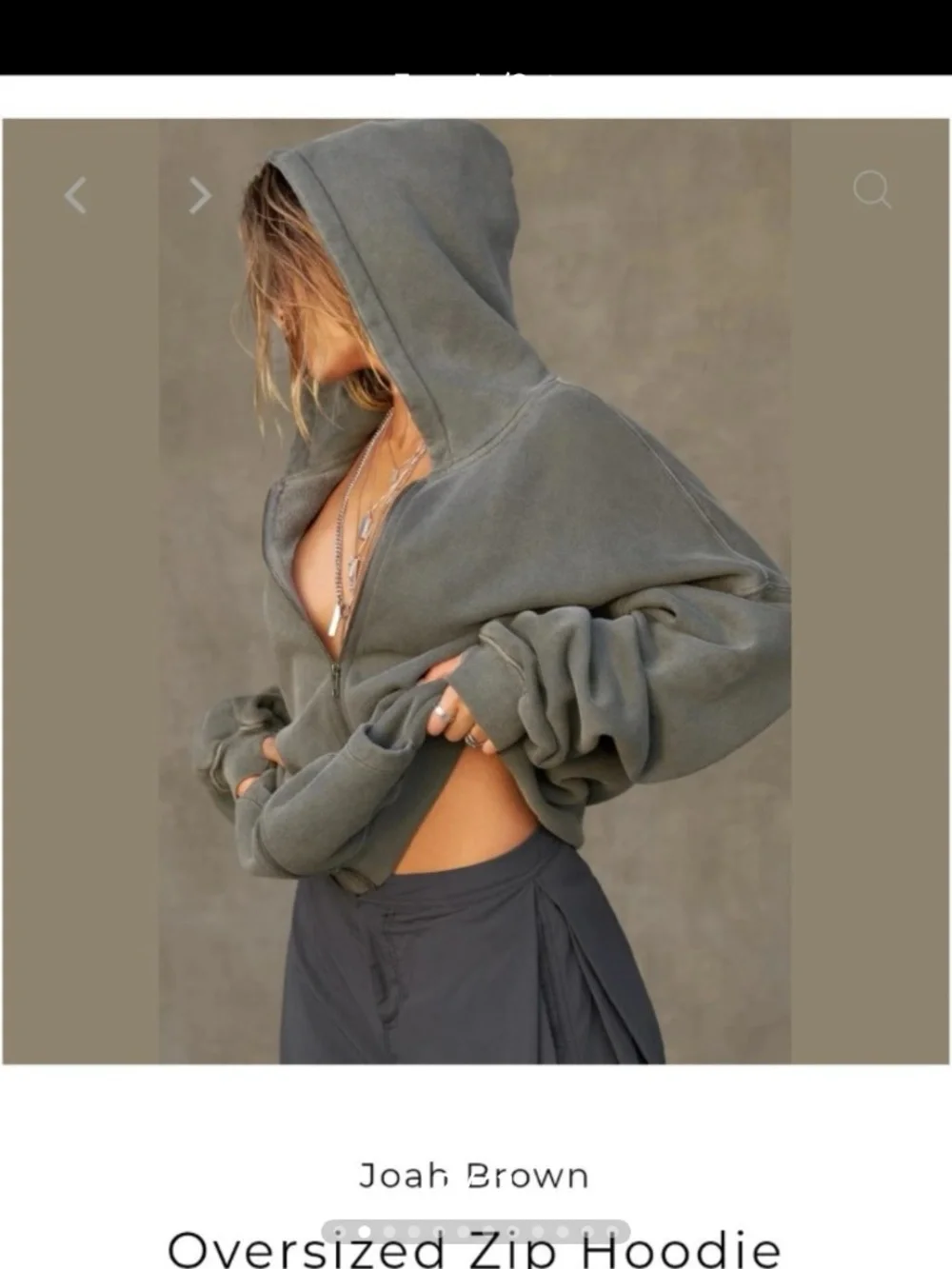 Joah Brown Oversized Zip Hoodie OS NWOT - Picture 5 of 5